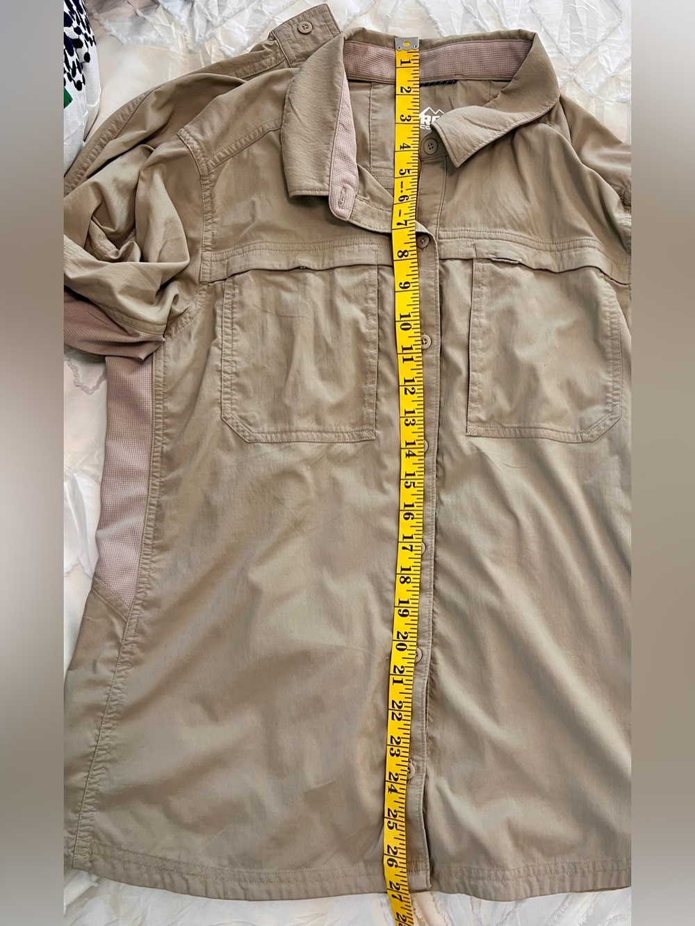 REI Co-op Women’s Sahara Long-Sleeve Hiking Shirt khaki Nylon Stretch Utility L - Picture 5 of 12